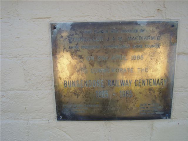 A plaque commemorating the centenery of the station's opening.