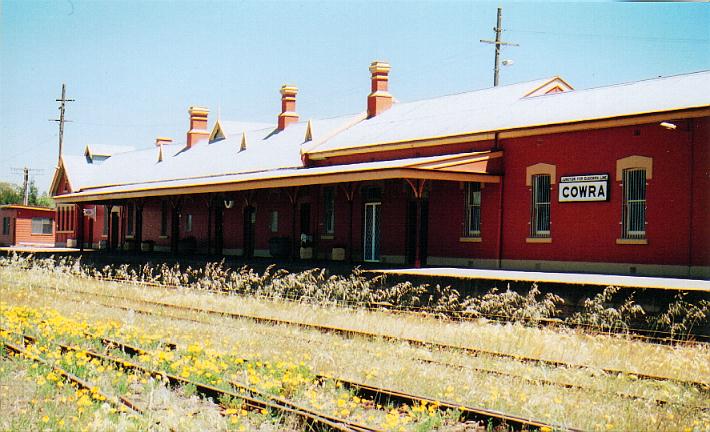
The newly painted station building.
