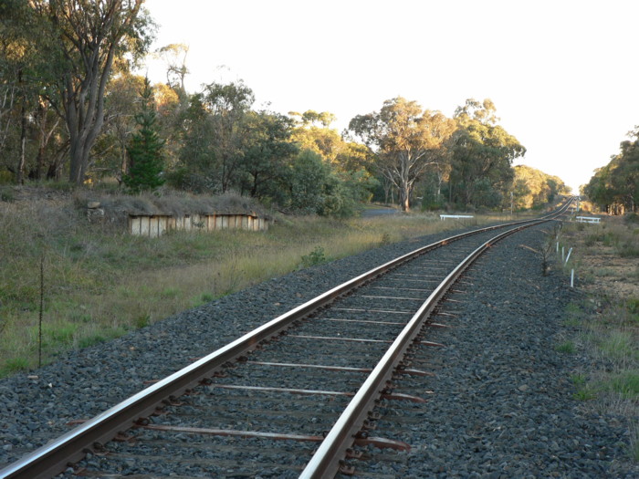 Only a loading bank remains at the location, in this view looking south.