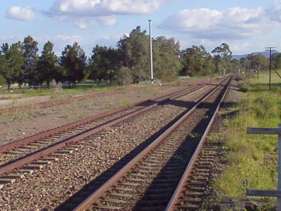 The view looking west across the yard from the remains of the station.