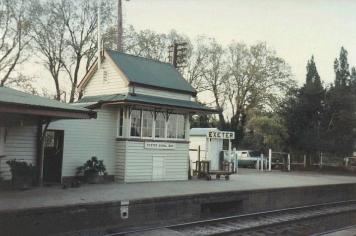 
A view of Exeter Signal Box, sitting on the up platform.
