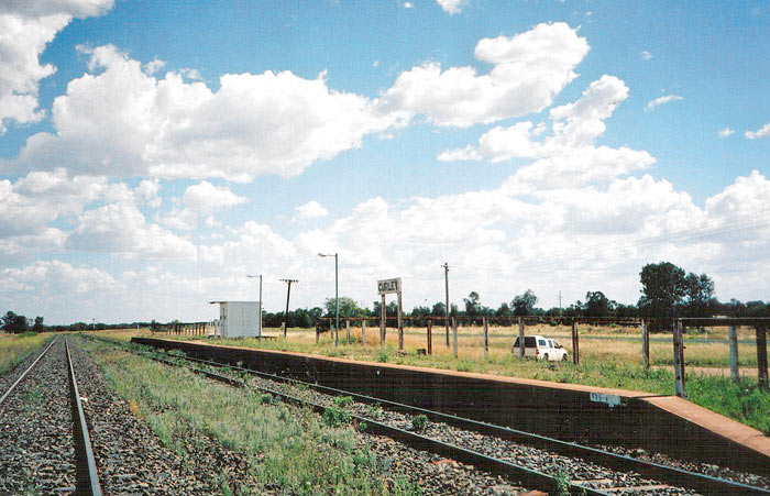 A view of Gurley Station looking back towards Narrabri.