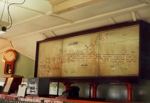 A view of the interior of the old Lidcombe signal box, including the train indicator diagram.