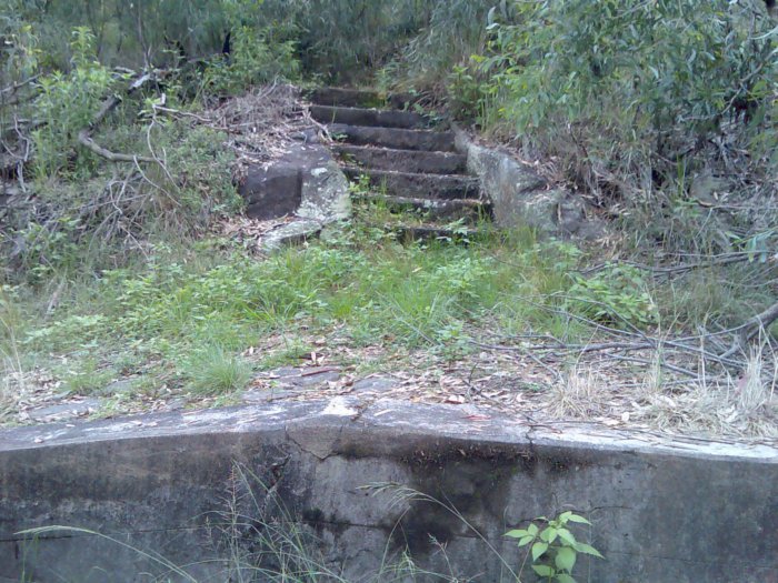 Steps leading down to the platform were cut out of the rock.