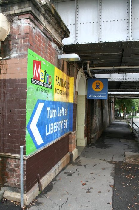 Street entry and station sign.