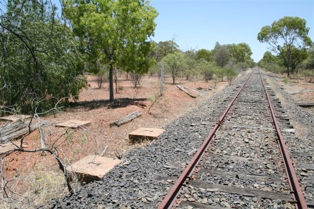 The view looking down the line towards Bourke.