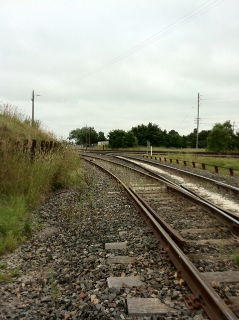 The view looking south towards the southern junction of the triangle.
