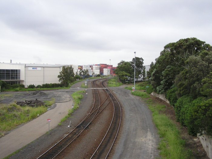 The view looking north from the Botany Road overpass.