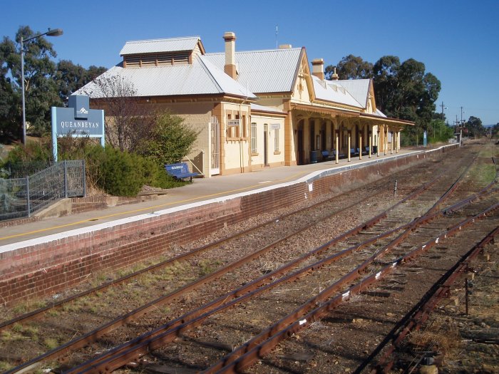 The view looking down the platform in the direction of Bombala.
