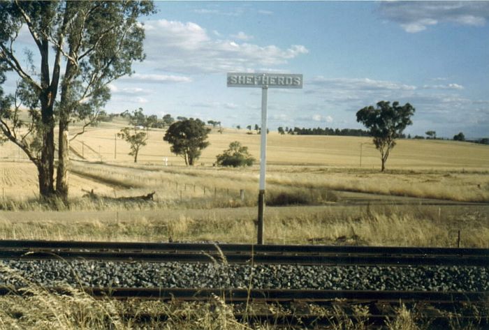 
A lonely sign stands in this 1980 photo of the location of Shepherds Siding.
