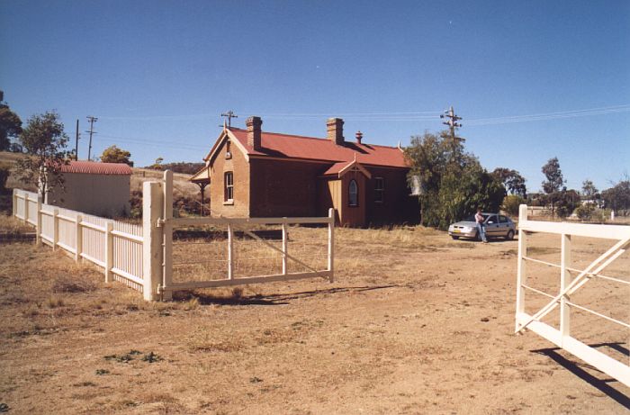 
The rear of the restored station building reveals the preserved entrance
gates.
