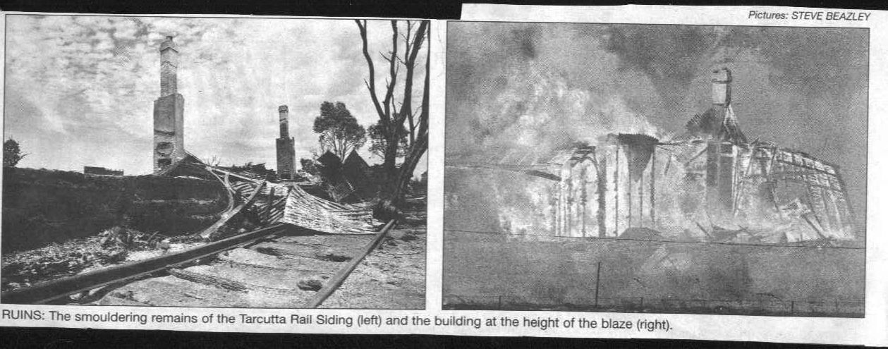 
Photos from the newspaper report of the burning down of Tarcutta Station
(supplied by Debra Argus).
