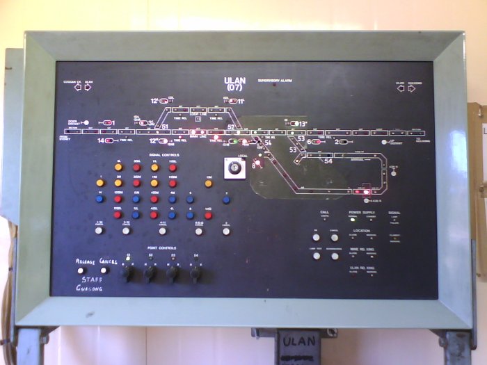 The track indicator diagram in the staff hut at Ulan.