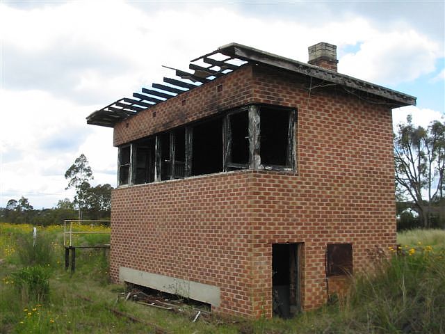 
The signal box has been destroyed by fire.
