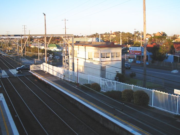 Adamstown signalbox, at the down end of the station. Now used by a model
railway club.
