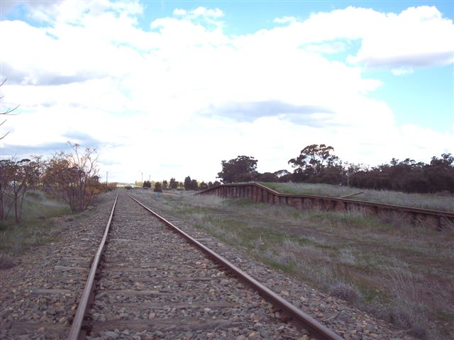 
Only the disused loading bank remains at the location of the station.
