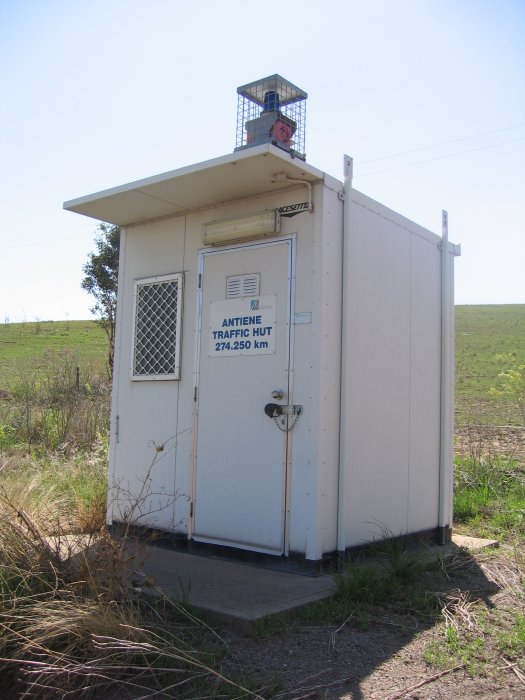The traffic hut at the end of the double track section.