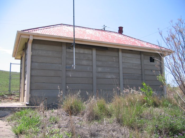 A concrete signalling hut.