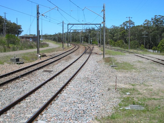 The view looking north at Awaba.  The line on the right is the former branch to Wangi Power Station.