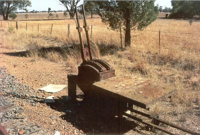 
A close-up view of th H lever frame.
