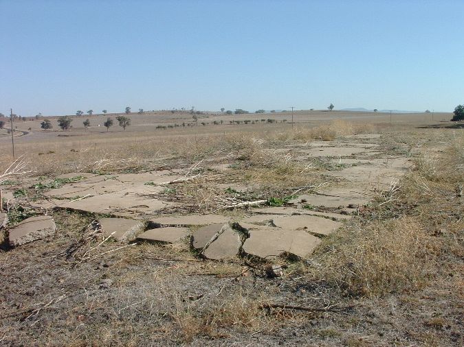 
The concrete base is all that remains of the goods shed.
