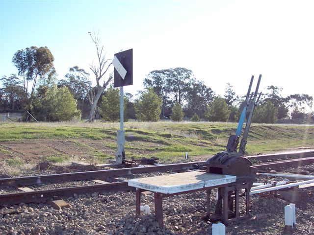 
The ground frame controlling the junction for the Rankins Springs branch.
