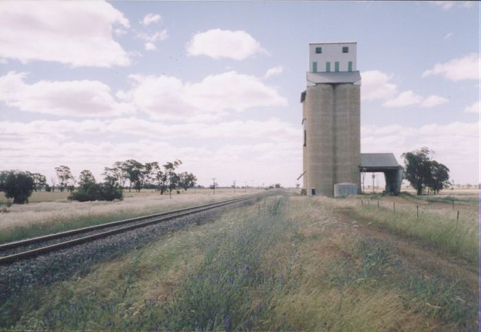 
The view looking north.  The silo siding has been lifted.
