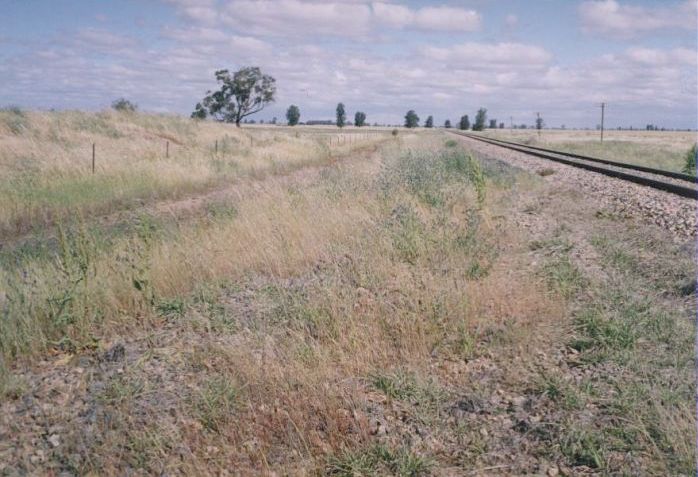 
The view looking south.  The junction of the silo siding and its lever frame
are now gone.
