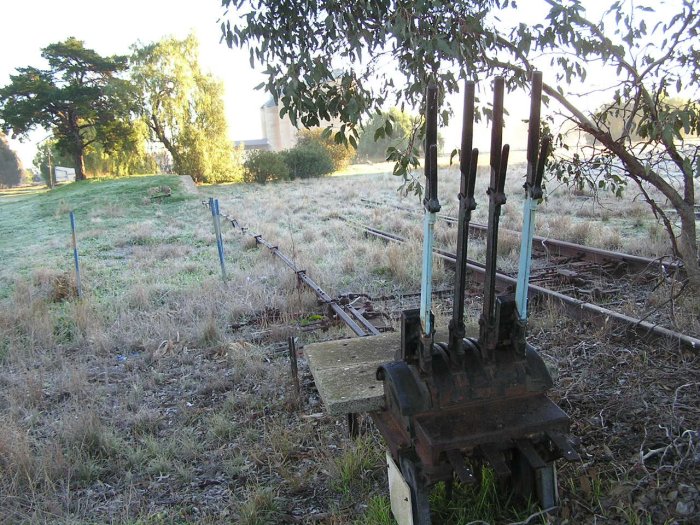 Lever frame at the southern end of the former Berrigan Station/yard.