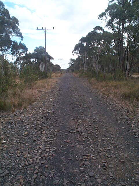 
The track beyond the cement works has been lifted, but the ballast
still remains.
