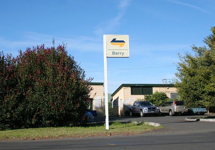 The roadside entry and station sign.