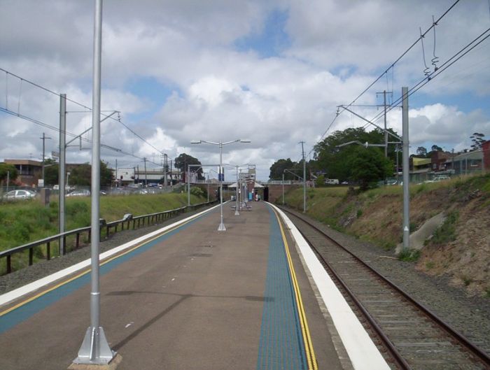 
The view looking down the platform from the Sydney end of the station.

