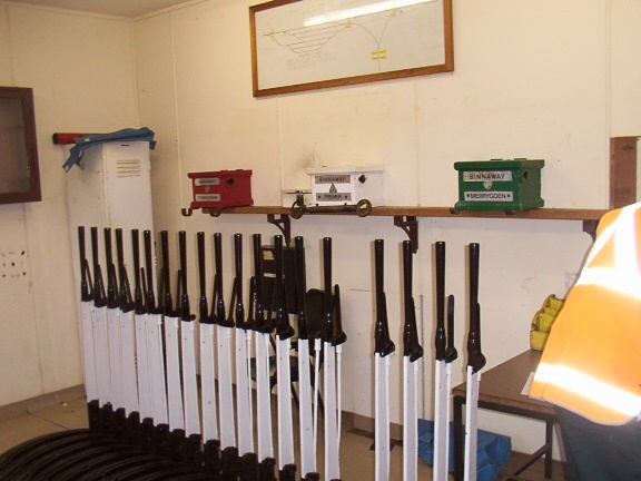 
A view of the interior of the staff hut on the station.
