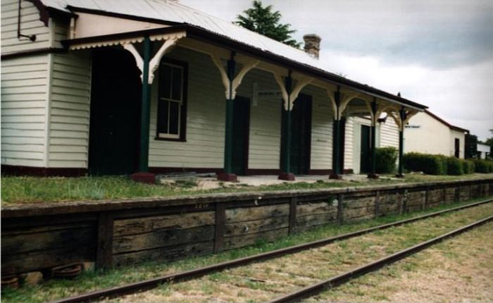 
A view of the well-preserved up-side station building.
