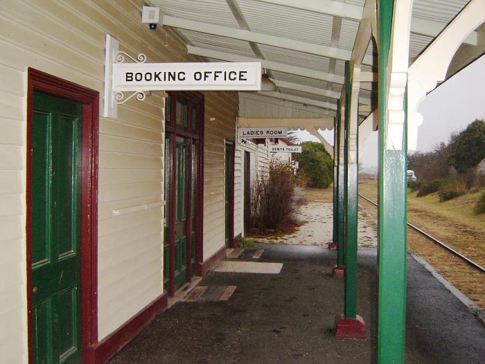 
The view looking north under the covered platform area.
