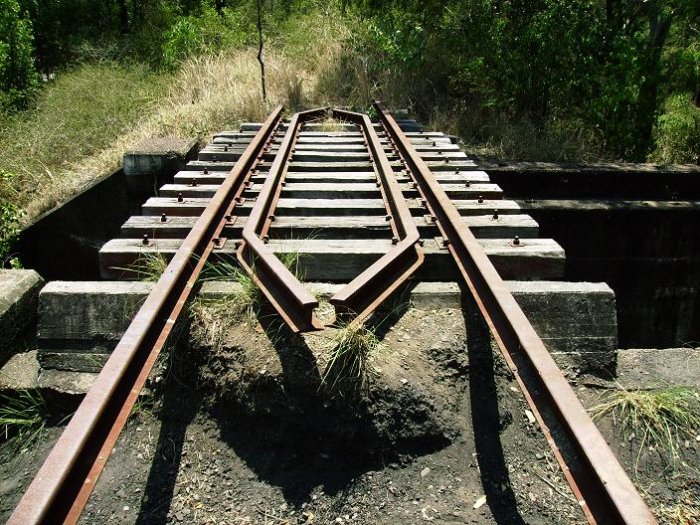 The view of the bridge over the creek just to the north of the station.