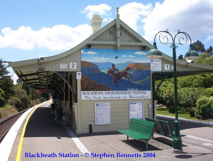 
A mural on the eastern end of the station building advertising the annual
Rhododenron festival.
