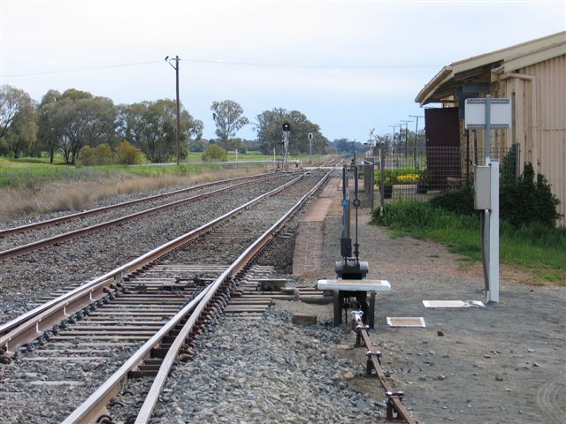 The view looking west past the station.