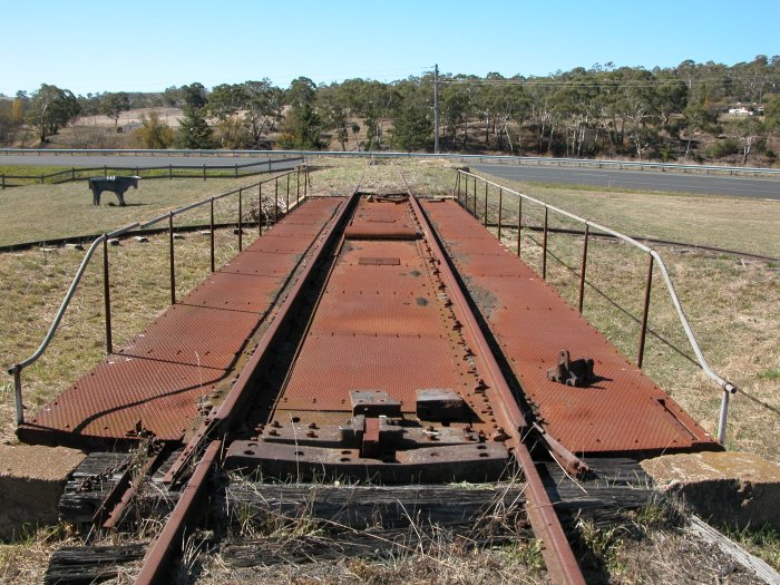 The view looking along the turntable deck towards the engine shed remains.