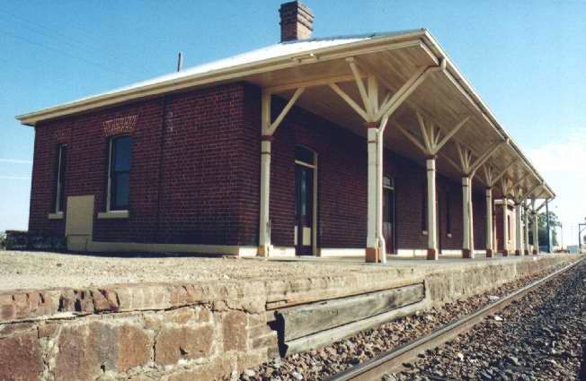 
A close-up of the station building.
