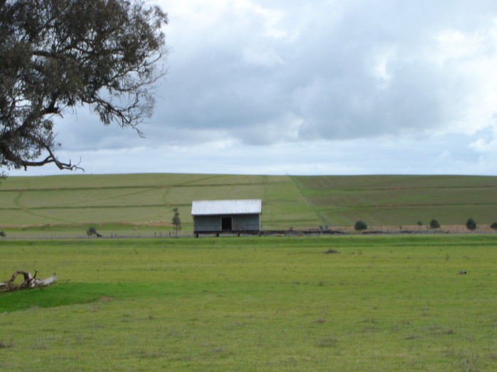 A closer view of the rear of the goods shed.