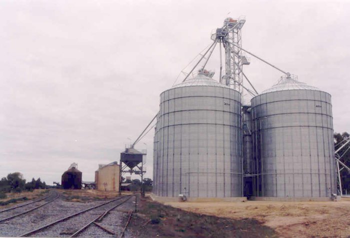 The view looking down the line showing some of the different silos that are present.