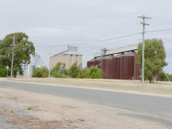 A view over the three different styles of silos at Boree Creek.