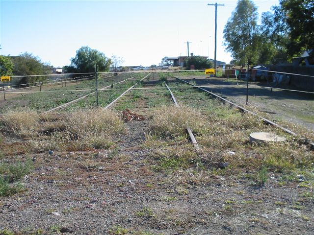 
The view looking towards the end of the line.  The station is on the right
in the background.
