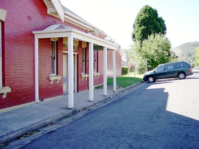 The road-side view of the station entrance, looking north.