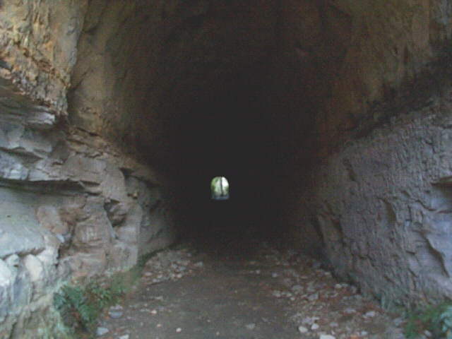 
The view looking along the comparatively short tunnel.
