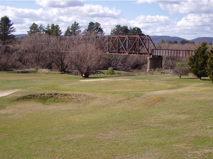 The Crookwell branch line crosses the Wollondilly River at Goulburn on this steel truss bridge - on the southern side looking towards Crookwell.
