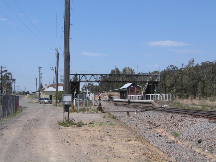 The view looking east towards the station.