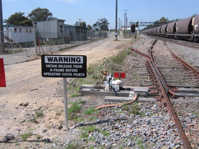 The catchpoints at the down end of the perway siding.