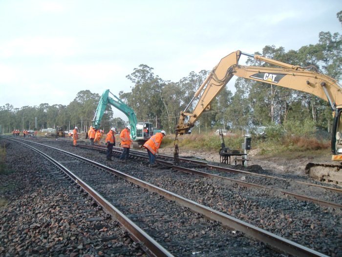 Trackwork being performed at Braunstone Loop.